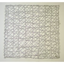 Holiday Decorative 15"x15" Square Woven Metallic Foil Shining Placemats, Charger - Set of 4 (Silver)