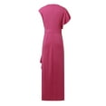 thumbnail image 5 of Elegant Women's Formal Dress - Crew Neck Gown with Ruffle Trim and Split Hem for Parties and, 5 of 6