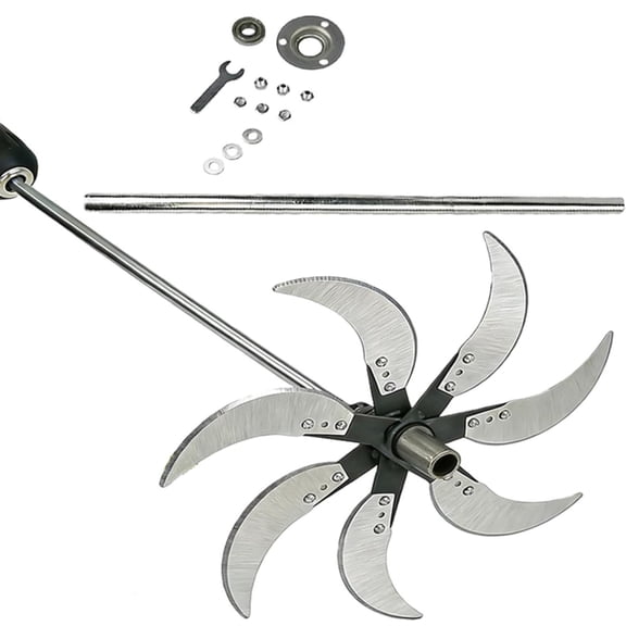Stainless Steel Grass & Vegetable Shredder Blades – Adjustable Diameter Farming Shredder Knife Set with 6 Blades for Household & Garden Use(RL 1 Set)