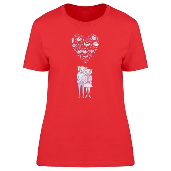 Romantic Animal Couple Heart Tee Women's -Image by Shutterstock