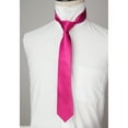 thumbnail image 3 of Boys Tie Hot Pink Kids Necktie with Pocket Square Set Formal School Solid Color 49" Ties for Boy, 3 of 7