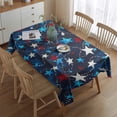 thumbnail image 2 of Blue Star Rectangle Tablecloth 60x84 Inch, Water Resistant Vinyl Washable Seasonal Table Cover for Independence Day Holiday Party Picnic Dinner Decor, 2 of 5