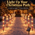 thumbnail image 2 of 12 Pack Christmas Candy Cane Pathway Solar Garden Lights, 8 Lighting Modes Perfect for Outdoor Patios, Walkways, and Holiday Celebrations, Xmas Decorations, 2 of 10