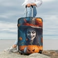 thumbnail image 7 of Hirioo Modern Style Pumpkin Witch for Elasticity Suitcase Cover (No luggage Included) Durable Luggage Protector Fits 18-32 Inch Luggage-Large, 7 of 7