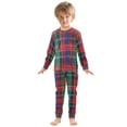 thumbnail image 6 of FORMRS Long Sleeve Top and Pants Pajama Set for Niños 2-Piece Sleepwear, Sizes 18M-8Y, Red Green Pattern, 6 of 6