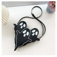 thumbnail image 2 of Xfvqtps Mens and Womens Crossbody Bag Cute Funny Ghost Purse Adjustable Shoulder Strap Lightweight Leather Shoulder Bag Black, 2 of 5