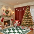 thumbnail image 3 of Green 8x10 Area Rugs for Living Room, Washable Rug for Christmas Decor, Indoor Non Slip Carpet, Checkered Soft Low Pile Christmas Rug for Bedroom, Dining Room, 3 of 7