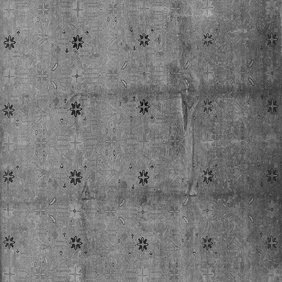 Ahgly Company Indoor Square Oriental Gray Industrial Area Rugs, 3' Square