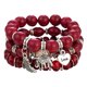 thumbnail image 1 of Pulsera de bola con patrón de amor con alas de elefante con cuentas bohemias simples, 1 of 5