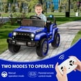 thumbnail image 4 of 12V Kids Electric Ride On Truck with Remote Control – Battery Powered Car with Dual 35W Motors, 3 Speeds, Spring Suspension, LED Headlights, Music & USB – Ride-On Toy with Safety Belt for Boys & Girls, 4 of 6