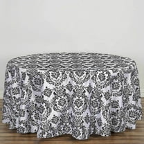 Efavormart 120" Black Velvet Flocking Damask Tafetta Round Tablecloth For Catering Wedding Party Decorations