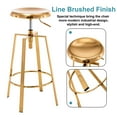 thumbnail image 5 of Metal Bar Stools Set of 2, Modern Backless Adjustable Swivel Counter Height Barstools with Bullnosed Seat, Hoop Footrest, Rubber Pads for Kitchen Island, Bar, Dining or Pub (Gold), 5 of 12