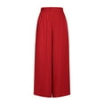 thumbnail image 4 of Miluxas Women's Casual Loose Wide Leg Cozy Pants Yoga Sweatpants Comfy High Waisted Sports Athletic Lounge Pants with Pockets Red XL, 4 of 6