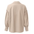 thumbnail image 7 of LIUJUNSHOP Womens Button Down Tunic Shirts Plus Size Long Puff Sleeve Peplum Tops Collared Blouses, 7 of 7