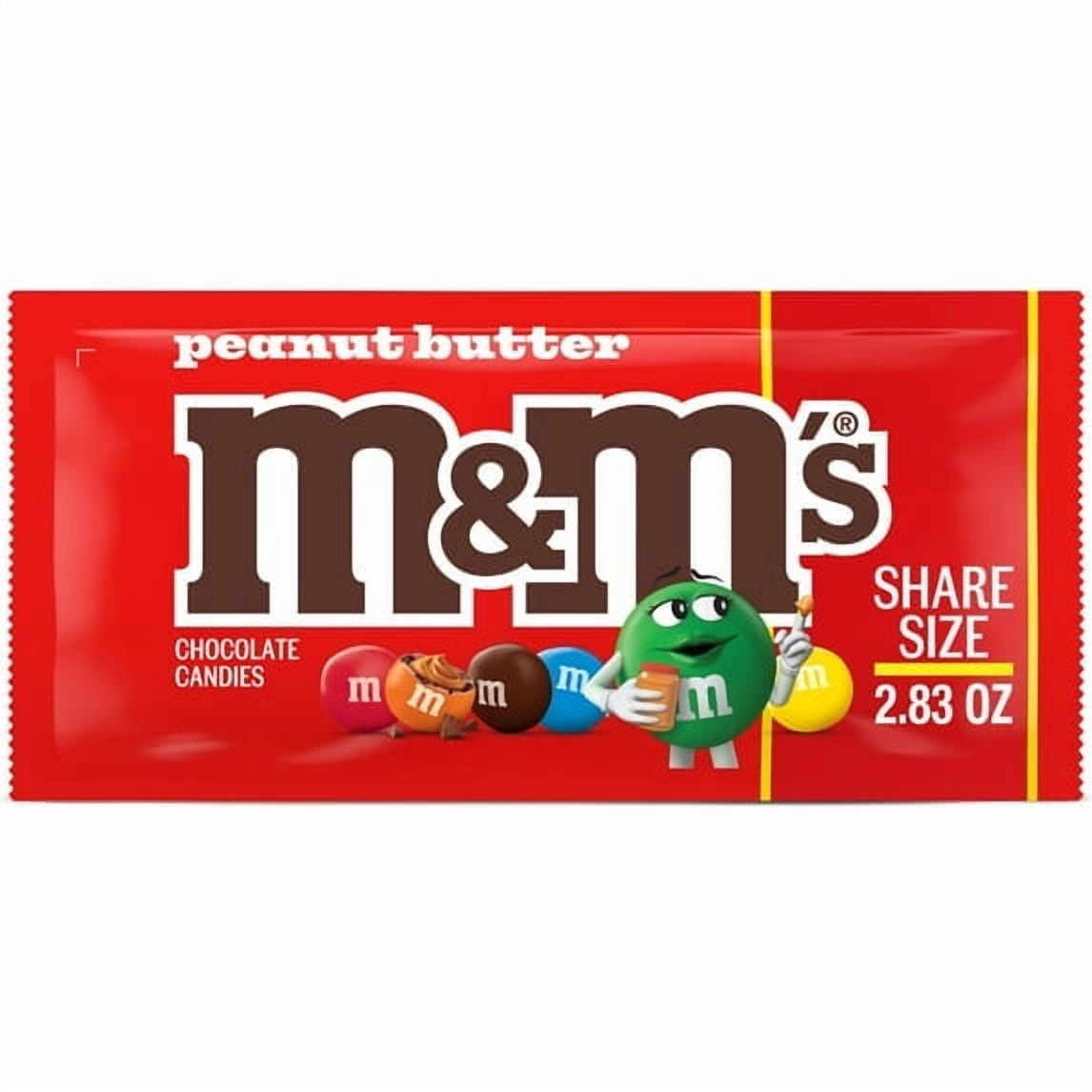 m＆m☆ M&M's Mega Peanut Butter Chocolate Candy, Sharing Size- 8.6 oz Bag