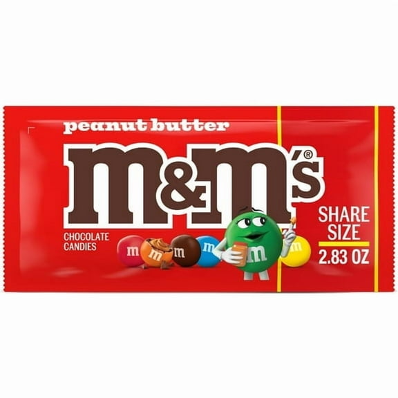 M&M's Peanut Butter Milk Chocolate Candy, Share Size - 2.83 oz Bag pack of 3