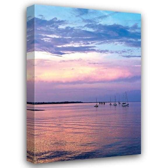 Alan Hausenflock 13x18 Gallery Wrapped Canvas Wall Art Titled - St. Augustine Harbor Sunset III