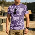 thumbnail image 5 of Homeyce Short Sleeve Camo Shirts for Men Camouflage Graphic Shirts Lightweight Casual Crew Neck T-Shirt Top Shirts,Purple XL, 5 of 5