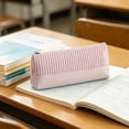 thumbnail image 1 of Estuche de pana para estudiantes y oficina | Organizador de papelería de tela suave con cremallera | Estuche para bolígrafos de gran capacidad para guardar en el escritorio, 1 of 6