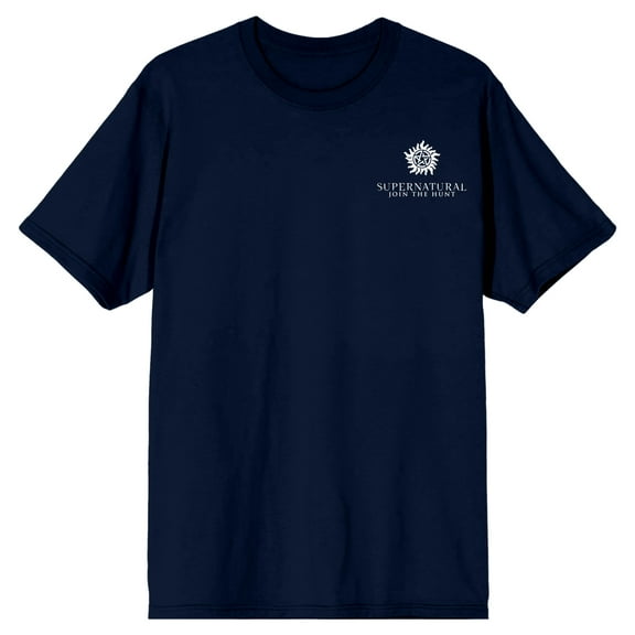 Supernatural Logo Join The Hunt Men's Navy T-shirt-Small