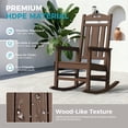 thumbnail image 6 of Oversized HDPE Outdoor Rocking Chair, All-Weather High Back Porch Rocker, Brown, 6 of 7