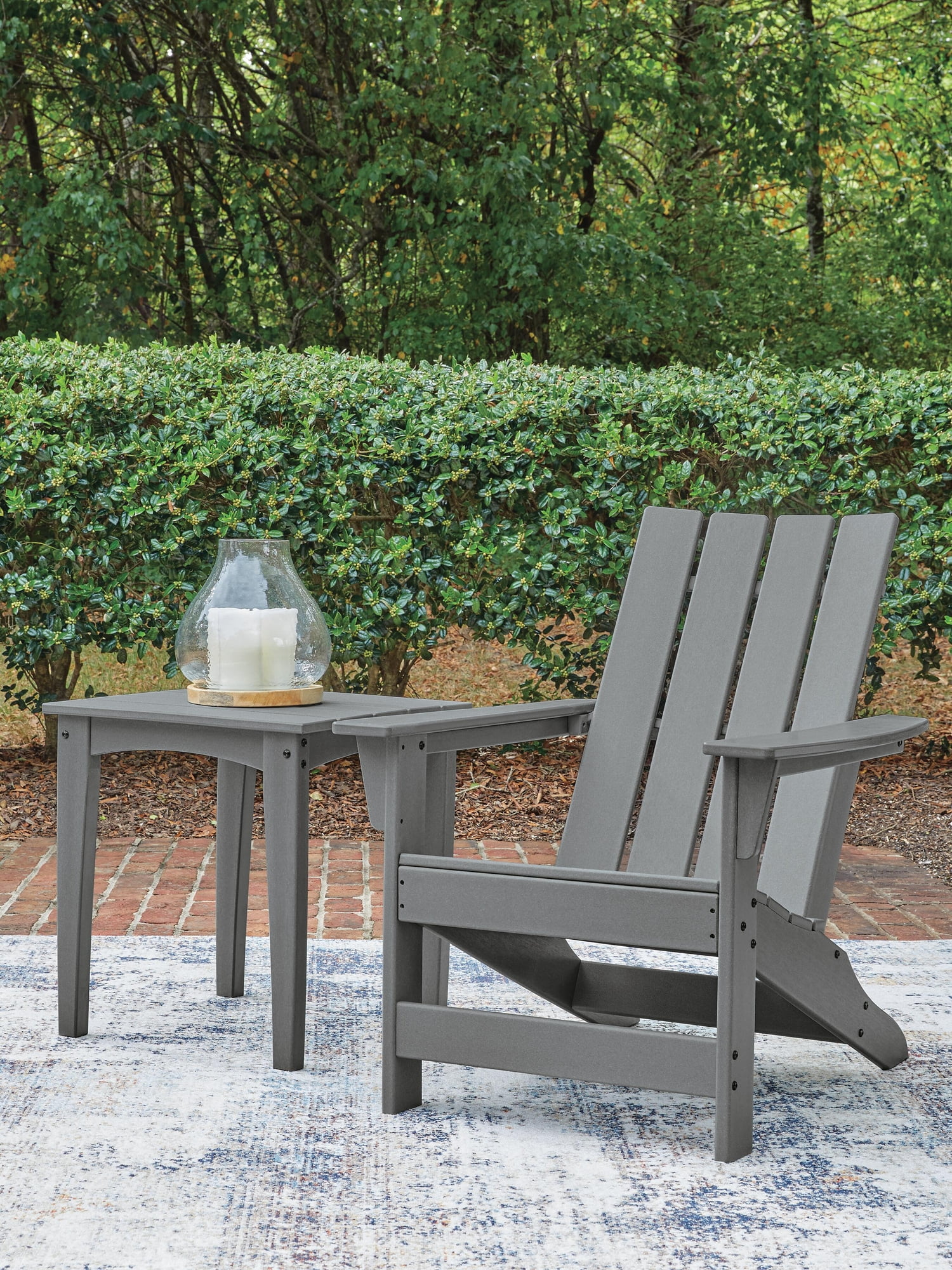 Signature Design by Ashley Lone View Bay Adirondack Chair, Outdoor Patio Chair, Gray MEGA-TUFF™ HDPE