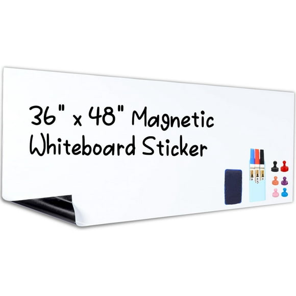 HAMIGAR Papier Adhésif Magnétique pour Tableau Blanc 36 Pouces x 48 Pouces Autocollant Effaçable à Sec pour Tableau Blanc pour Mur à Coller sur Tableau Blanc Pelable et Autocollant Wa