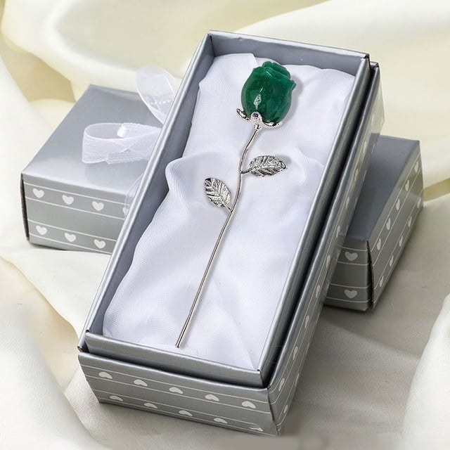 pstuiky Piedras semipreciosas de cristal natural en bruto decoración de rosas regalo de boda para San Valentín artesanía de cristal.