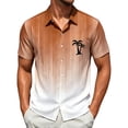 thumbnail image 2 of Hawaiian Shirt for Men Summer Short Sleeve Button Down Lapel Collar Gradient Color Casual Beach Shirts Vacation Outfits, 2 of 5