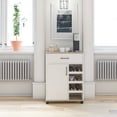 thumbnail image 6 of SystemBuild Whitmore Bar Cabinet with Beverage Shelves in White, 6 of 7