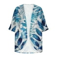 thumbnail image 3 of Hvyesh Lightweight Cardigans for Women Summer Floral Cardigan Soft Open Front Chiffon Tops 3/4 Sleeve Kimono Cardigans, 3 of 5
