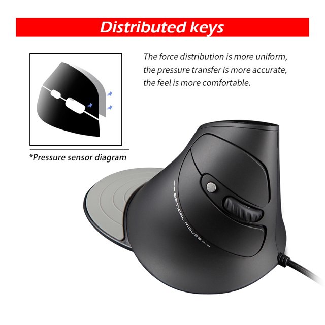 Kuymtek ZELOTES T-30 Ratón para juegos Ratón óptico vertical Ratón LED para juegos con cable 3200 DPI