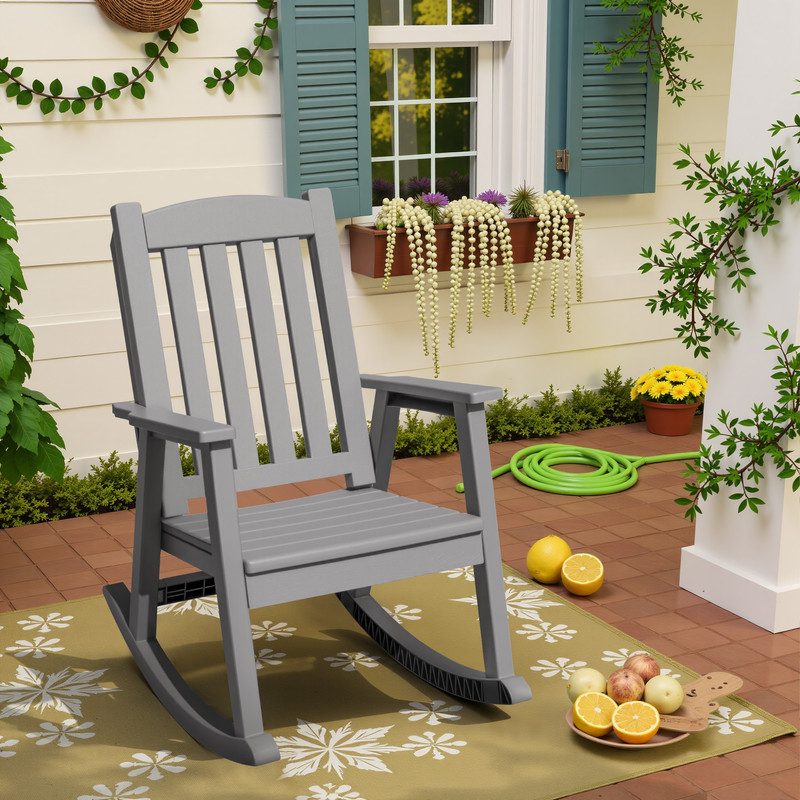 Homall Outdoor Rocking Chair Resin All-Weather Resistant High-Back Rocker for Patio, Garden
