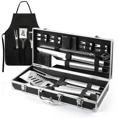 BBQ Grill Accessories Set, 21Pcs Stainless Steel Grill Tools Grilling Accessories with Aluminum Case
