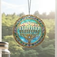 thumbnail image 3 of AatoeaX Menorah Stained - Glass Ornament: Hanukkah - Themed Design, Transparent Acrylic, Hanging Decor for Jewish Holidays, Religious Spaces & Festive Accents, 3 of 7