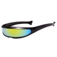 thumbnail image 4 of de visera , lentes de espejo , accesorios para disfraces, espacio punk, novedad de moda, de sol para hombres y Marco negro Hugo anteojos con visera, 4 of 8