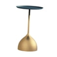 thumbnail image 1 of Mesa auxiliar pequeña, mesita de noche, bandeja de adorno artístico, mesa de café de hierro, mesa de té para espacios pequeños, decoración de interior Base de oro de la bandeja superior, 1 of 8