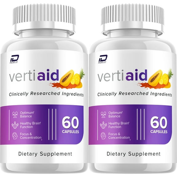 Vertiaid Supplement Capsules – Vertiaid All Natural Memory Focus Pills, 2 Pack, 120 Capsules