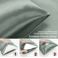thumbnail image 6 of PiccoCasa Satin Pillowcases Standard Pillow Covers Set of 2, King Grey, 6 of 7