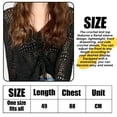 thumbnail image 5 of Blusa playera sexy de punto de crochet con mangas largas acampanadas y cordón para mujer, 5 of 5