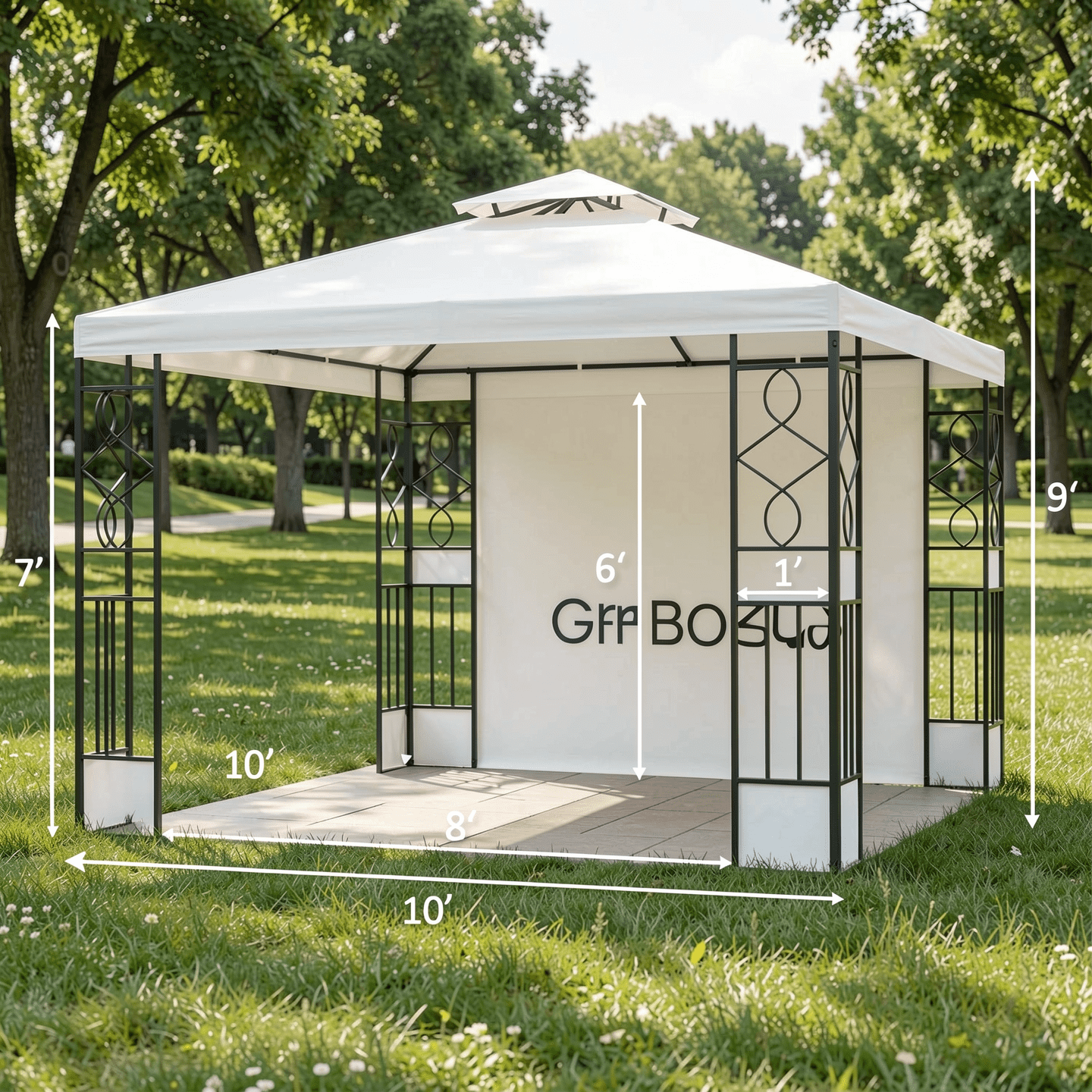 Biotree 2 Tiers 10 x 10 Feet Patio Gazebo Canopy Tent Beige - Outdoor Patio Backyard Garden Shade Canopy Shelter