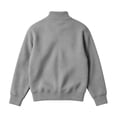 thumbnail image 4 of Fmbrln Mens Solid Color Sweatshirt Zip Up Stand Collar Knit Jacket Fall Winter Long Sleeve Fashion Tops Dark Gray 5XL, 4 of 6