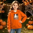 thumbnail image 5 of BLTIBY Girls Boys Halloween Hoodie Sweatshirts Casual Pullover Pumpkin Graphic Fleece Tops Stylish for Casual Daily Wear with Pockets Orange 7 13-14 Years, 5 of 9