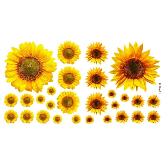 Sunflower Wall Sticker, Self - Adhesive Plant Flower Wall Decal For Living Room, Bedroom, Home Decor - Easy To Apply, Removable, Vibrant Floral Design For Wall Art, Nursery,