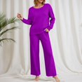 thumbnail image 2 of LEKODE Long Sleeve Set Womens Sweat Set Jogger Sets for Women 2 Piece Womens Fall Sets Fall Set Cute Long Sleeve Top Long Sleeves Tops for Women Purple XL, 2 of 4