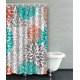 thumbnail image 1 of Cortina de Baño ABPHQTO Dalia Naranja Gris Blanco Turquesa 120x180 cm, 1 of 4