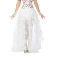 thumbnail image 7 of Women's Steampunk Gothic Skirts Floral Print Mesh High Low Maxi Skirts Halloween Costume Wedding Party Casual Wear White XL, 7 of 7