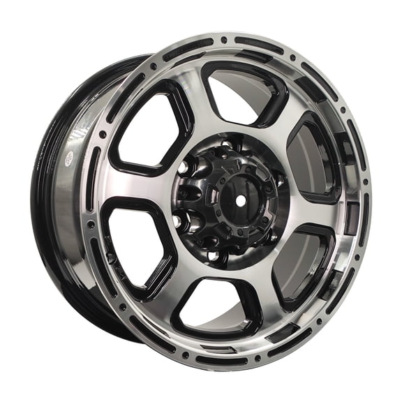 FUDA INDUSTRIES 15 X 6.5 Inch Black Machine Face Wheels Rim 6X139.7 Wheel 6 Lug ET 35