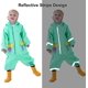 thumbnail image 4 of Hooded Raincoat Kids Waterproof Poncho Lightweight Long Reflective Hiking Running Sports Cycling Raincoat Animal Print Unisex Girls Boys 1 2 3 4 5 6 7, 4 of 5
