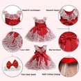 thumbnail image 3 of Baby Girls Flower Pageant Lace Dress Wedding Bowknot Gown with Headwear 0-6T, 3 of 7